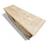 Grand coffre asiatique de voyage ancien Bois de manguier