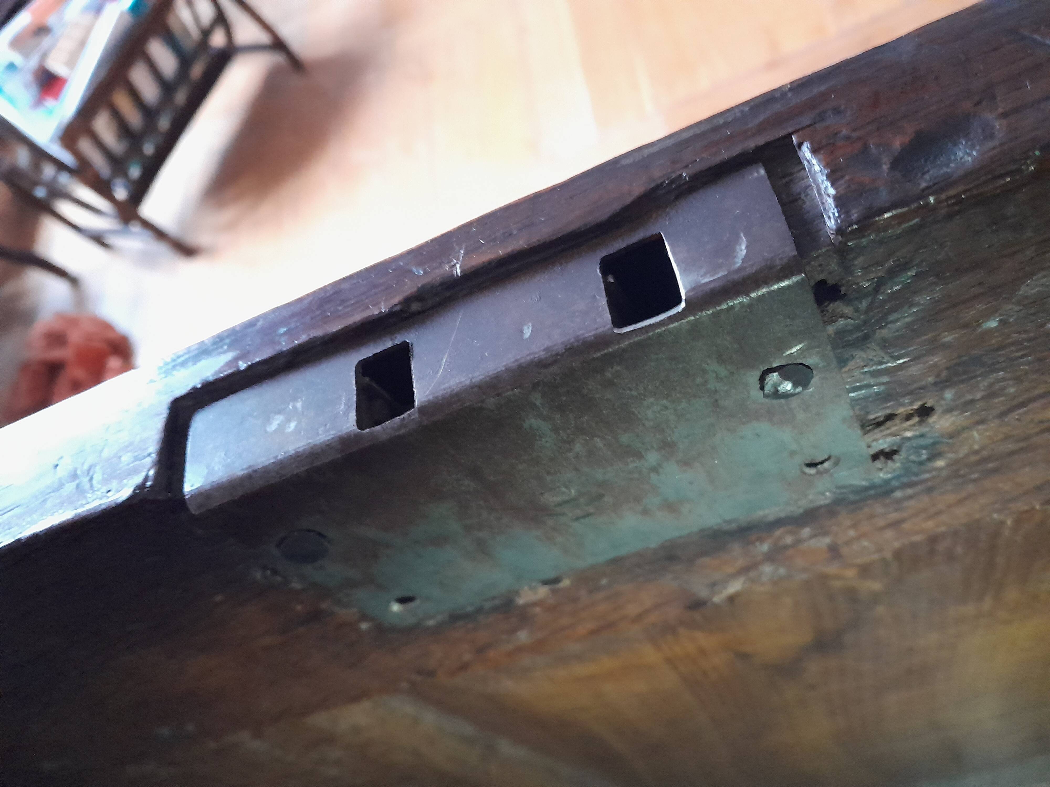 19th-century oak castle chest