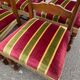 6 Louis XIII dining chairs in solid wood and burgundy velvet.