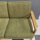 green fabric and wood 3 seat sofa 1960s