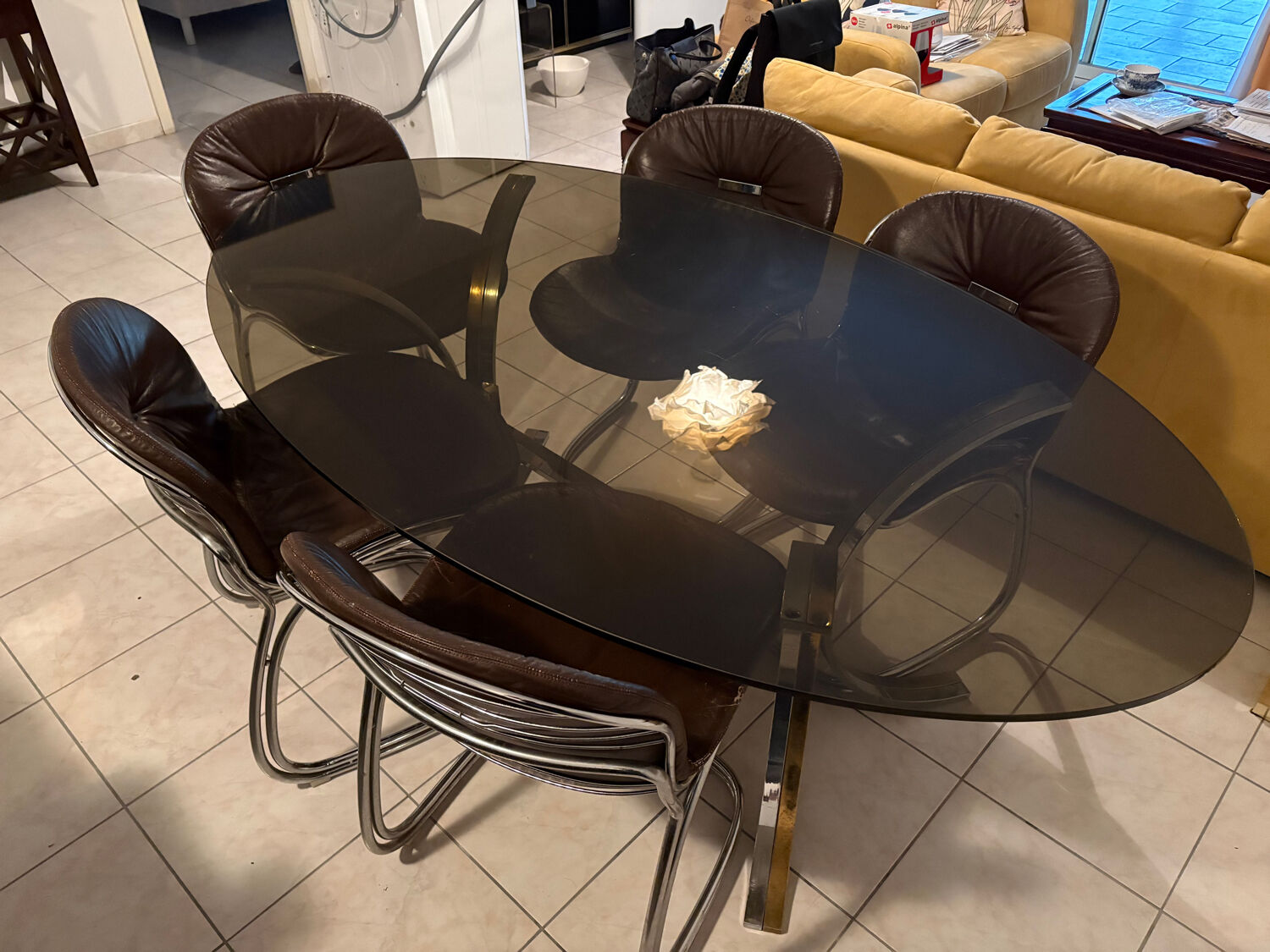 Table and chairs in the style of Gastone Rinaldi.