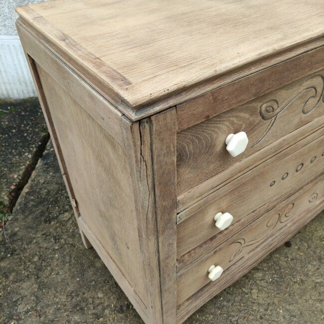 Commode art déco en bois naturel