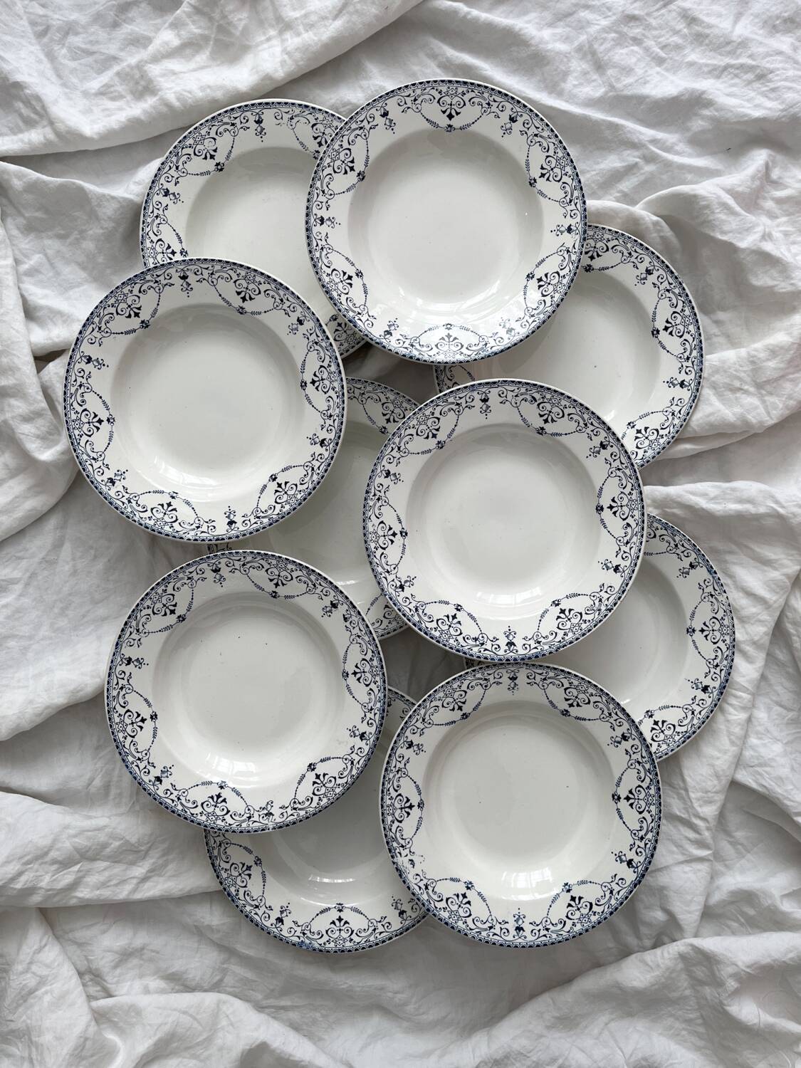 10 earthenware soup plates "Balzac" Choisy le Roi