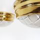 Pair of vintage brass ceiling lights with glass globe