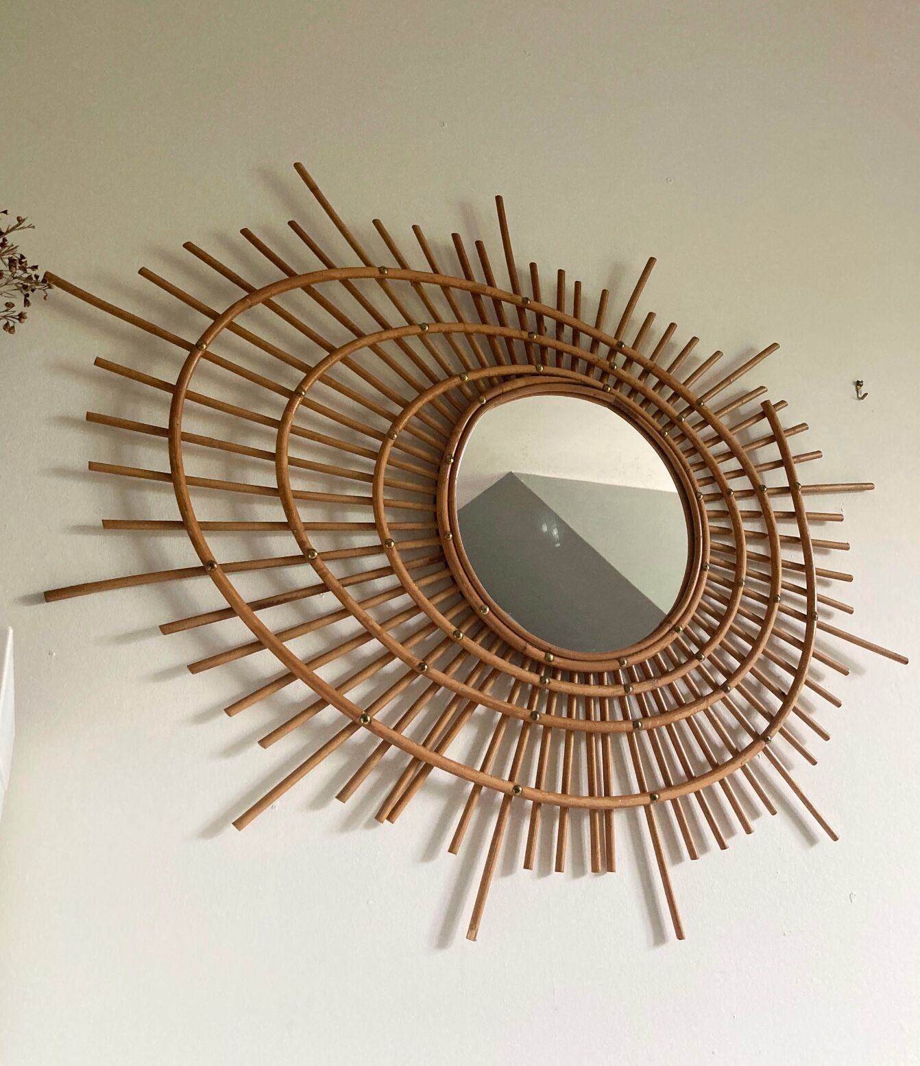 Vintage ortf rattan mirror