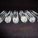 Set of six crystal knife rests, signed DAUM