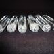 Set of six crystal knife rests, signed DAUM