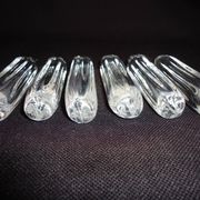 Set of six crystal knife rests, signed DAUM