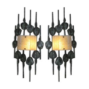 Paire d'appliques brutalistes