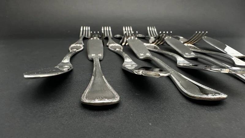 Christofle, Malmaison model, set of 8 fish cutlery.
