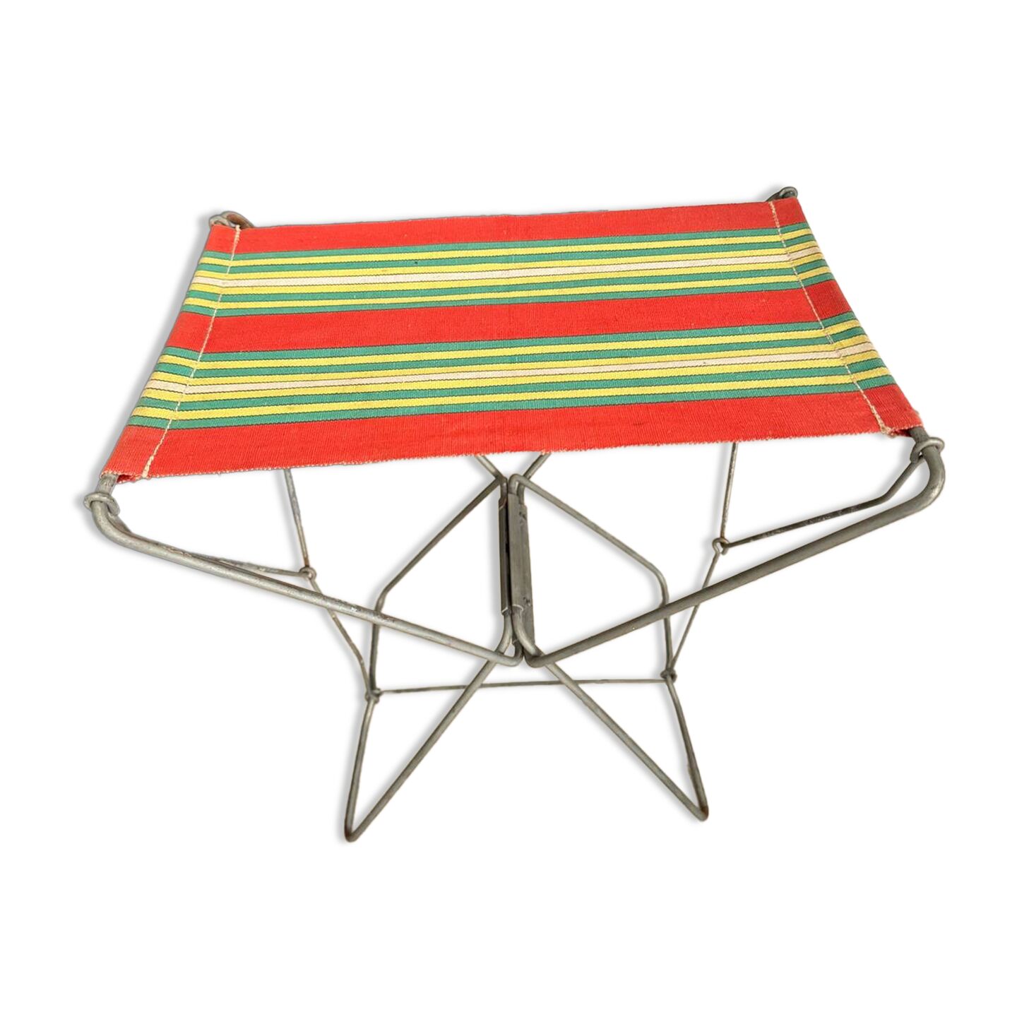 Vintage canvas folding stool