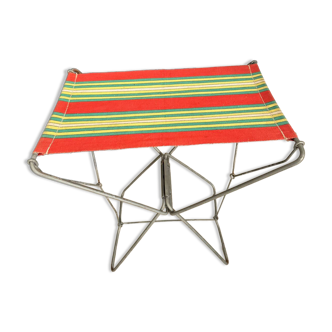 Tabouret pliant en toile vintage