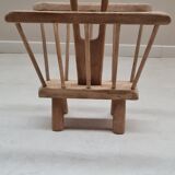 Brutalist art-popular magazine holder in solid wood