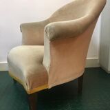 Armchair toad velvet vintage cream