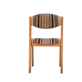 Suite of 4 chairs self beech brass and wool 1960