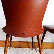 Pair of vintage vinyl chairs with splayed legs