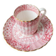 Fine porcelain coffee cup and saucer