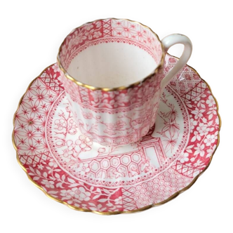 Fine porcelain coffee cup and saucer