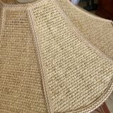 Vintage 1970s woven wicker pendant light