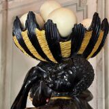 Pair of Moorish vasque holders, lacquered and gilded Venetian sculptures, circa 1880.