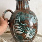 Handmade ceramic vase by Mongolfier, signed Yvon Roy, 1960