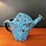 2 vases by charles cart in turquoise blue fat lava cyclops, 1960s, glacier enamels cyclops