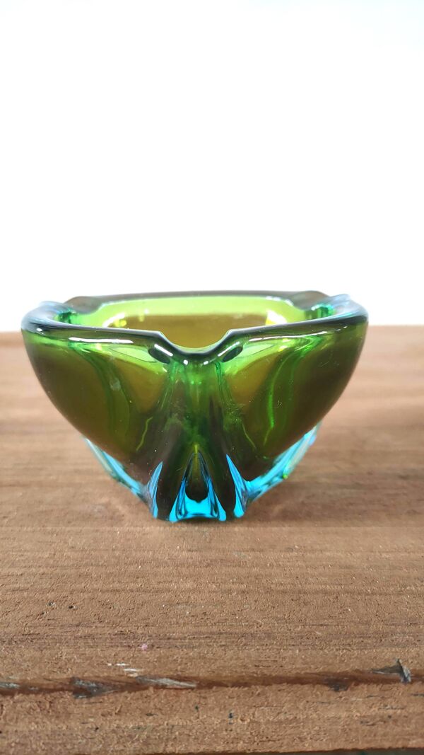 Cendrier sommerso en verre de Murano design années 60