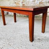 Table basse vintage de ferme en chêne, circa 1950