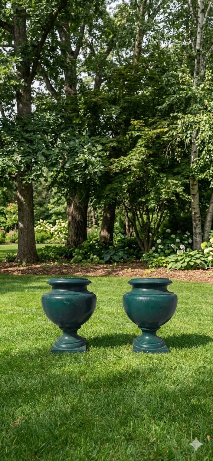 Paire de vases medicis XIXème en fonte