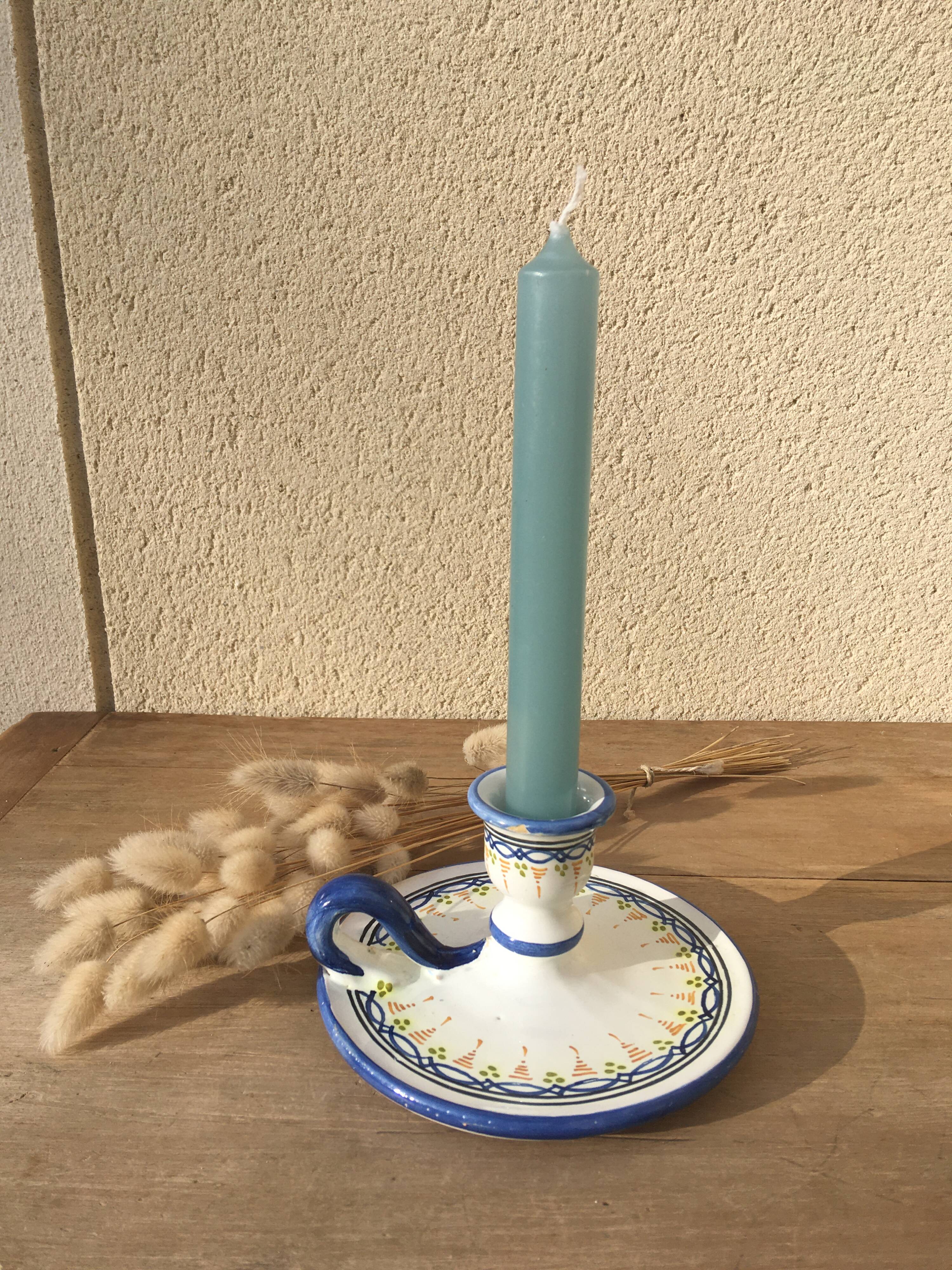 Pair of ceramic cellar rat candle holders