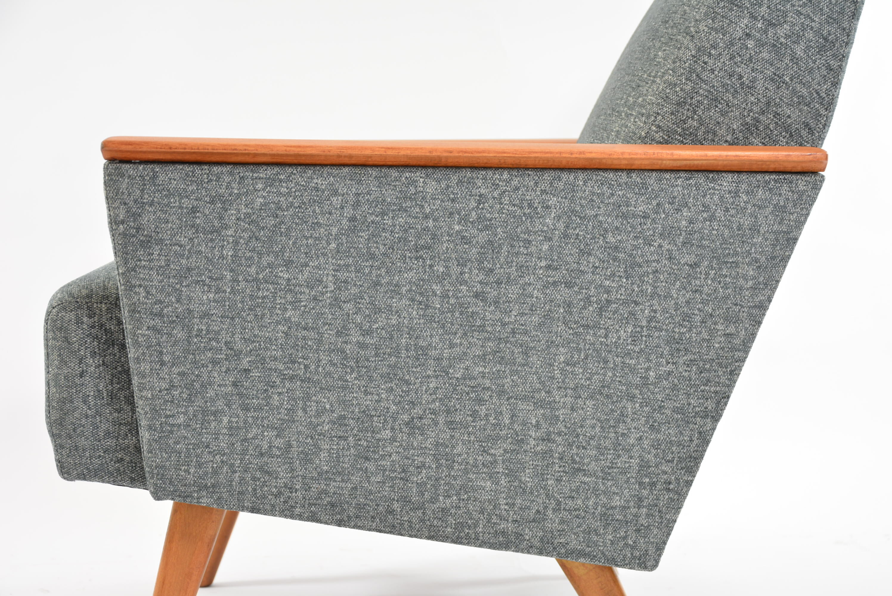 Fauteuil carre gris chiné