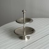 Silver-plated metal tiered dish