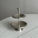 Silver-plated metal tiered dish