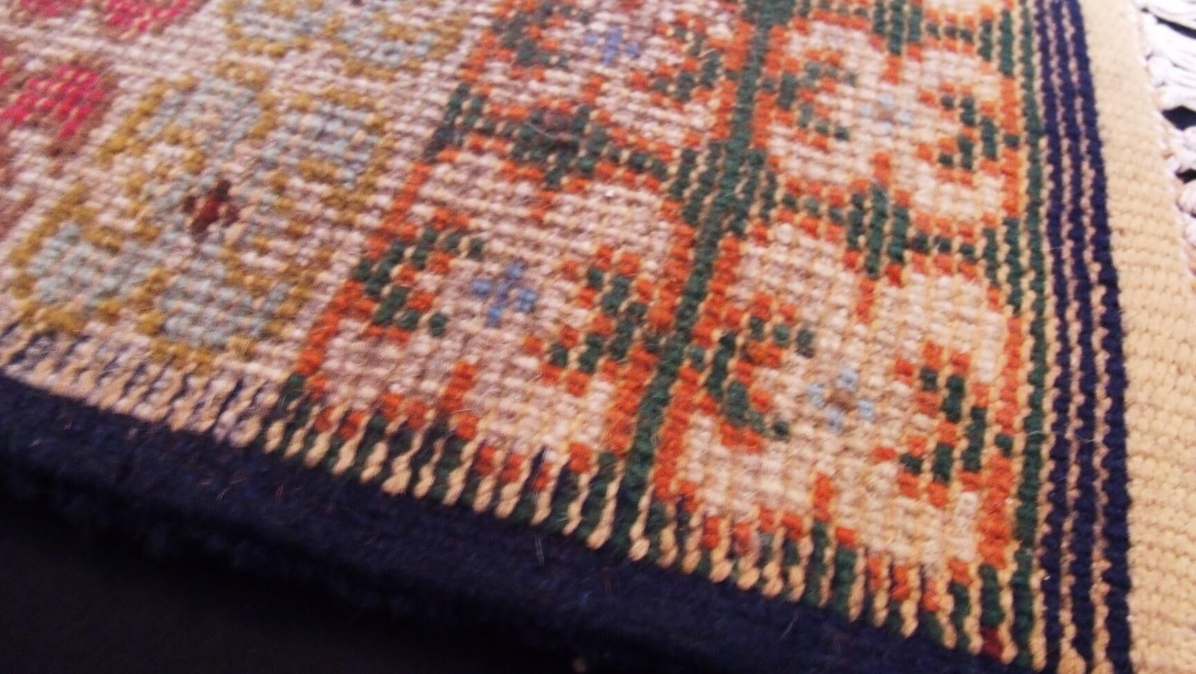 Old small prayer Berber carpet in wool