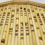 Rattan straw bamboo serving tray French vintage 70s