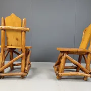 Vintage brutalist dining chairs, set of 4 - 1960s