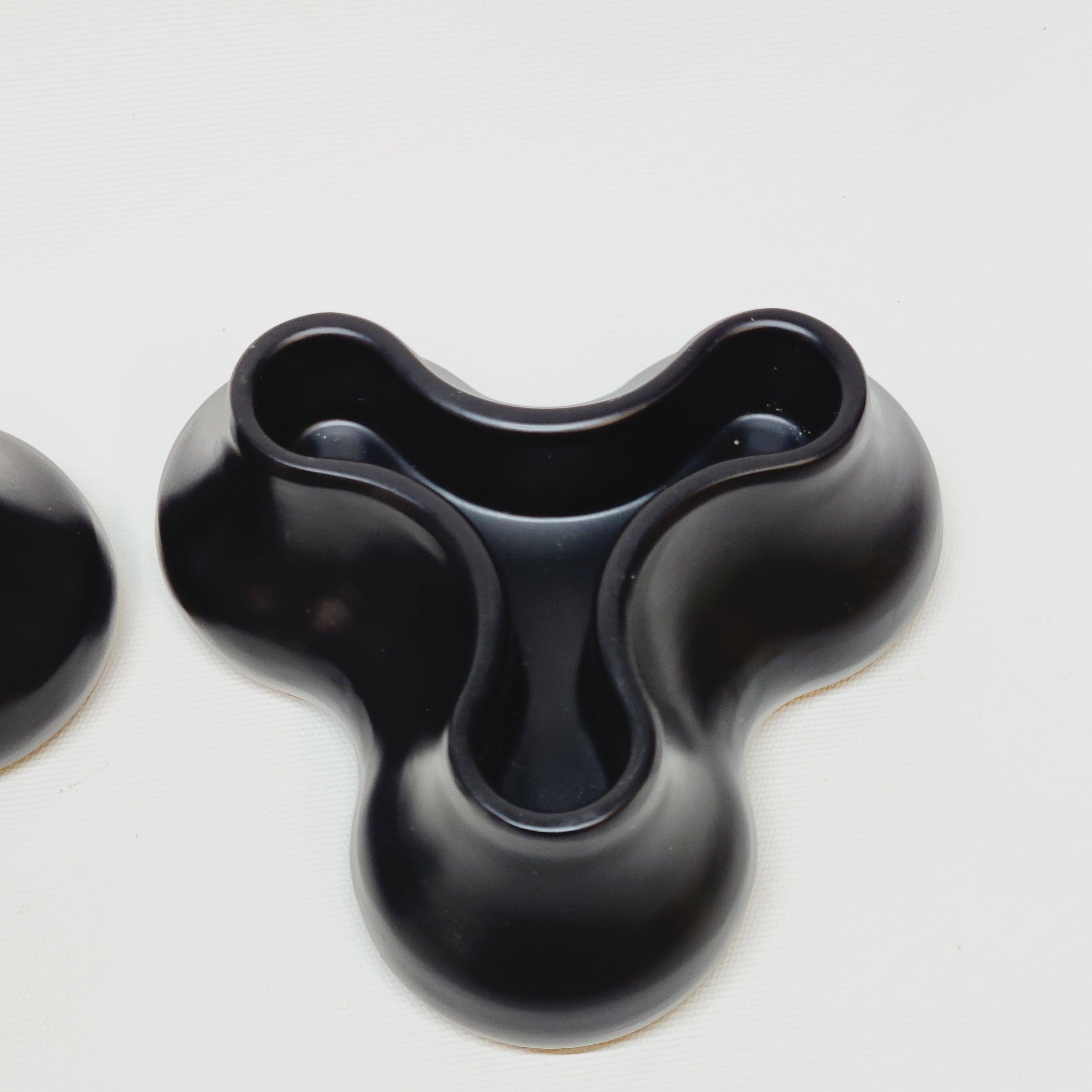 2 Black Candle Holders for 3 Candles Designed by Chris Martin