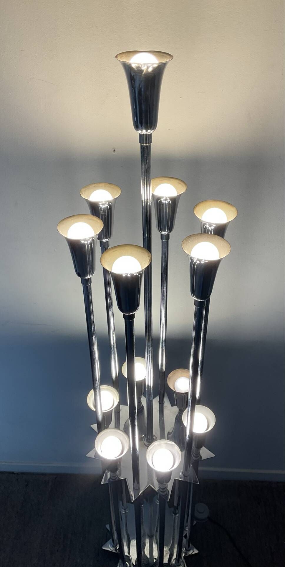 1970s Space Age "trumpet" floor lamp