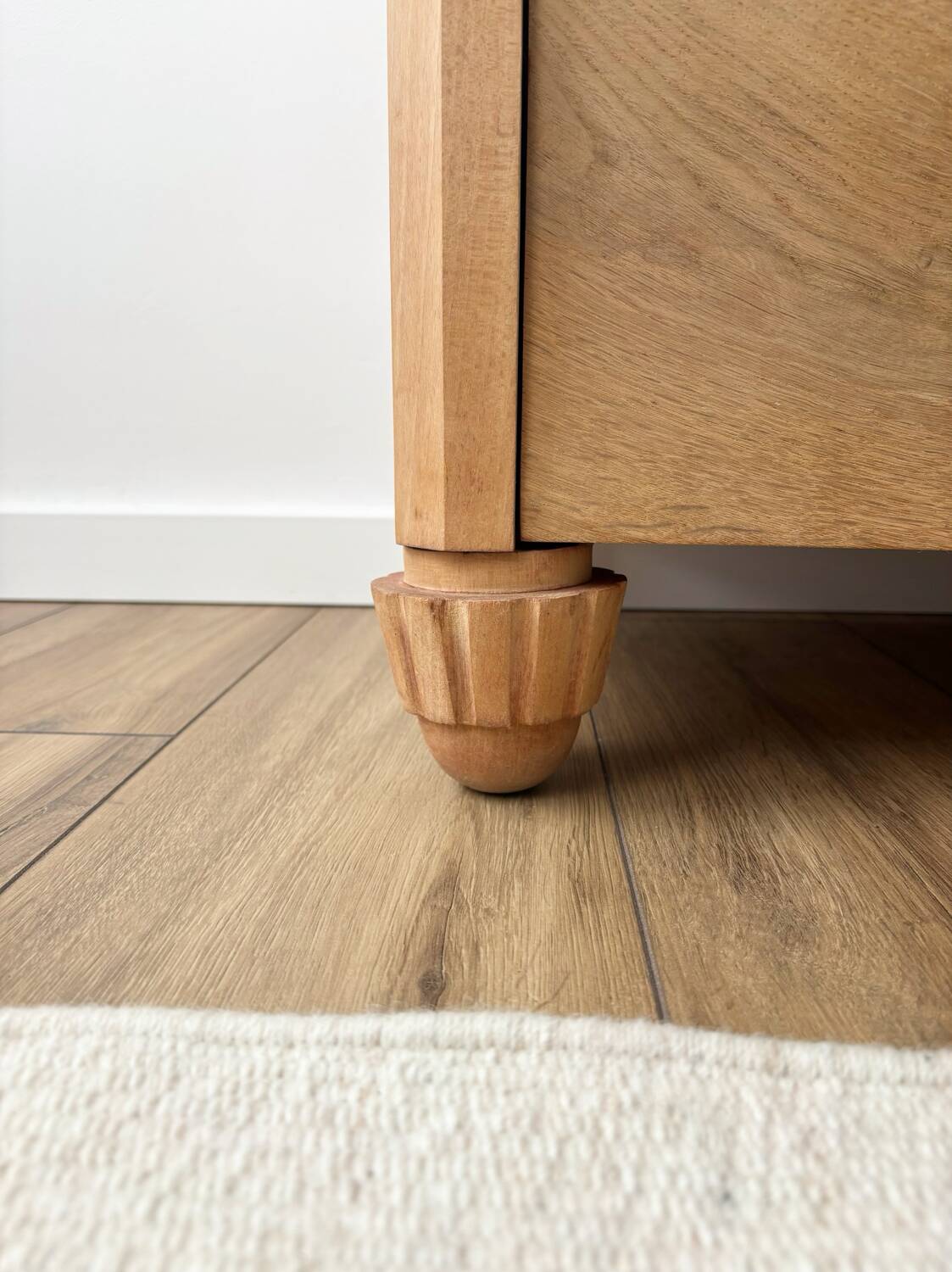 Renovated Parisian art deco solid wood display case