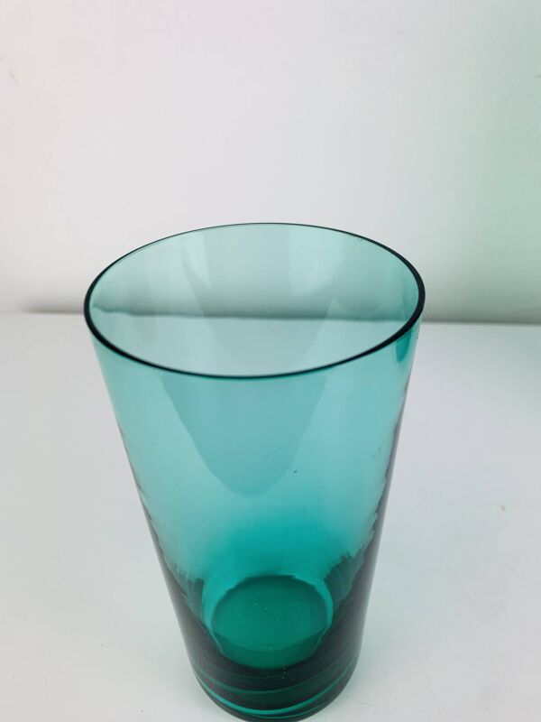 Service à orangeade en verre soufflé artisanal, années 60, carafe et verres