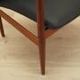 Lounge chair by Grete Jalk, solid teak frame, black leather upholstery, Denmark, 1970s