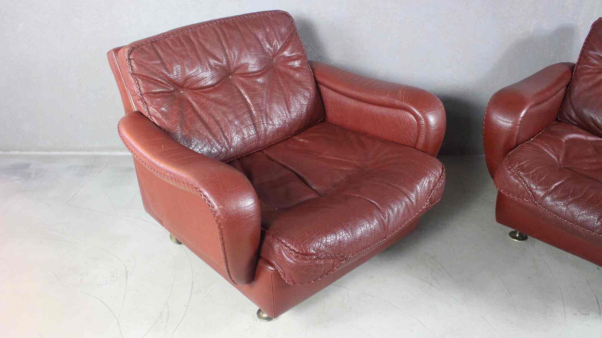 1970s Danish Brown Leather Chairs By Madsen & Schubell