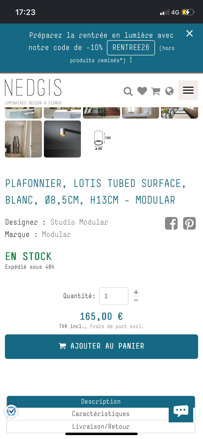 Modular tube ceiling light