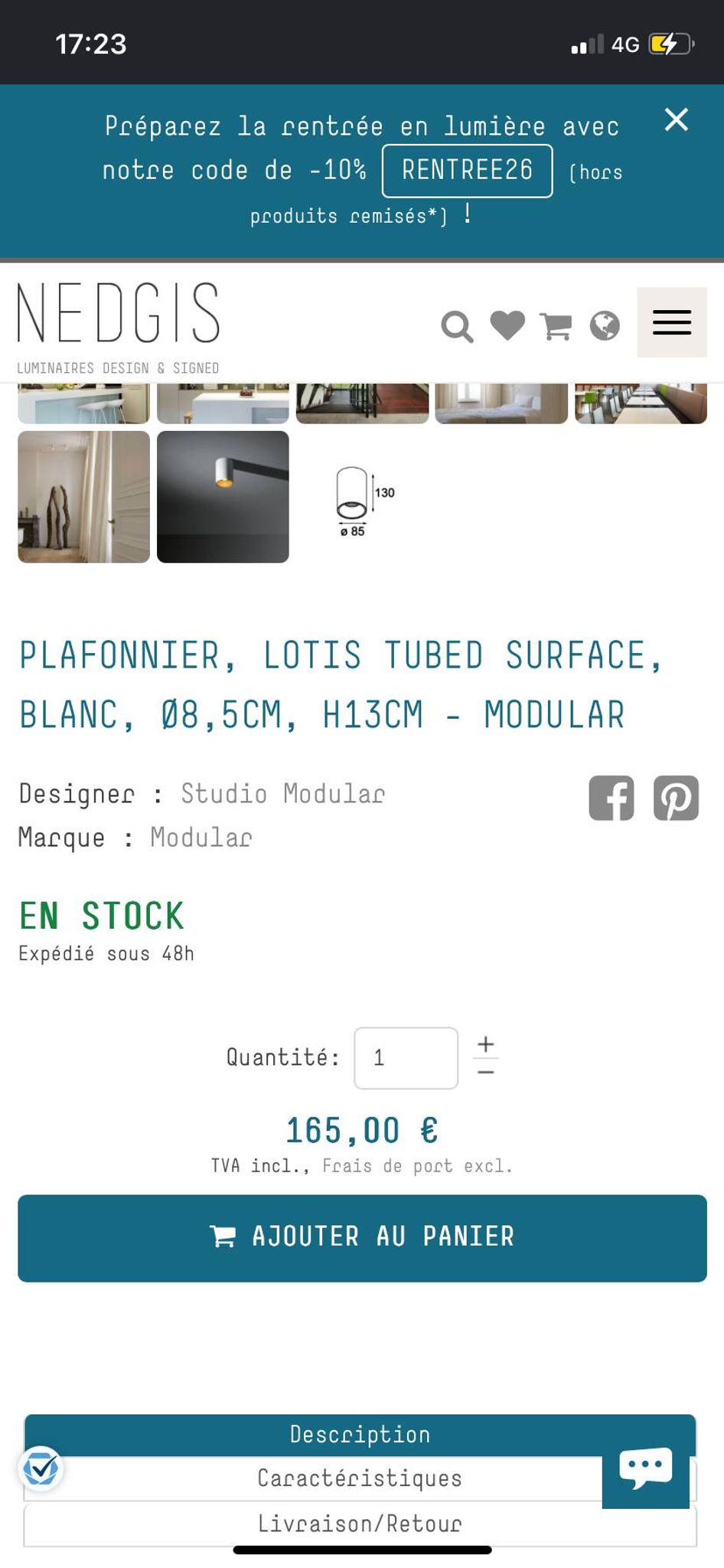 Modular tube ceiling light