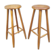 Pair of solid wood bar top stools