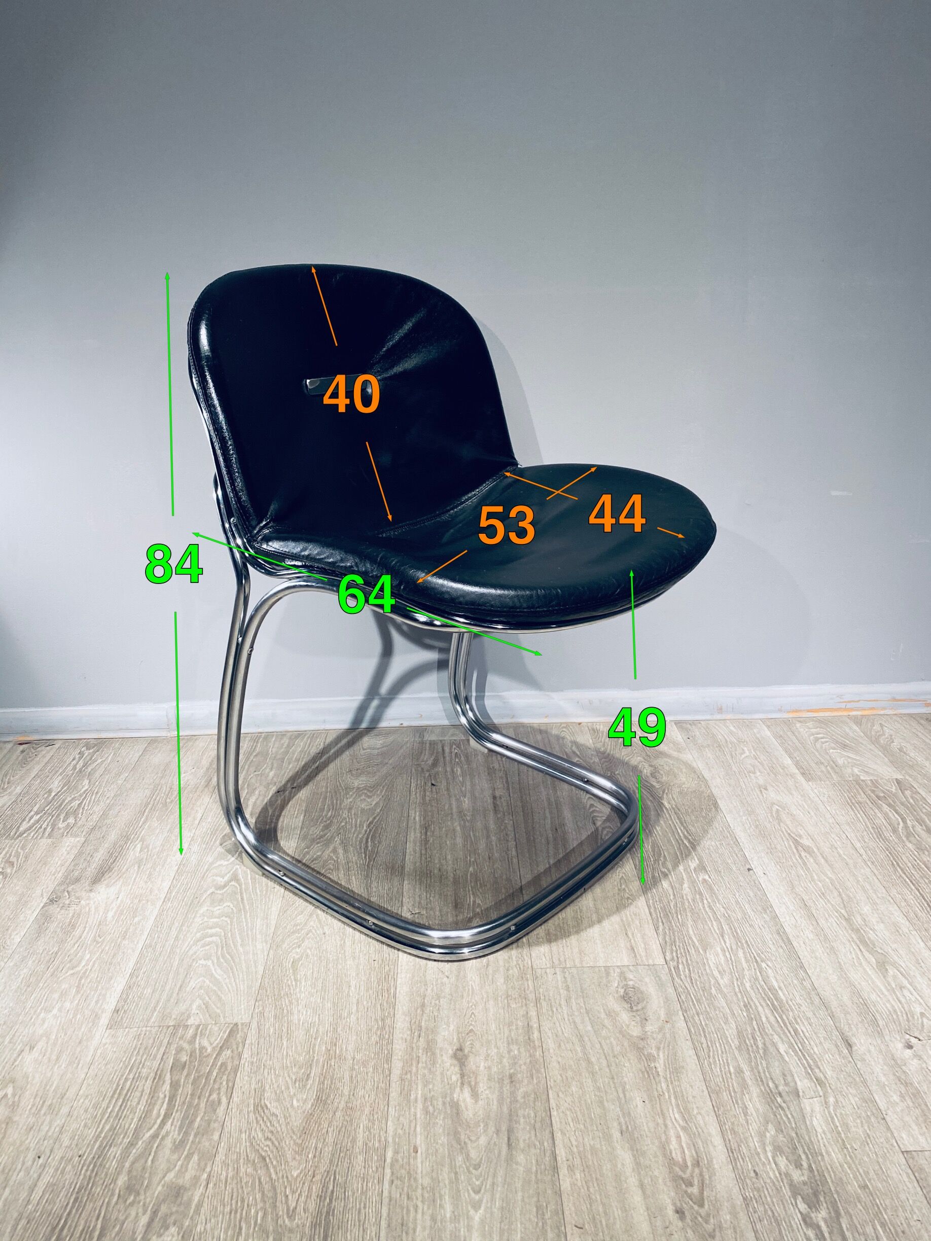 Chair Sabrina Chrome Curie Italy Vintage 1970'