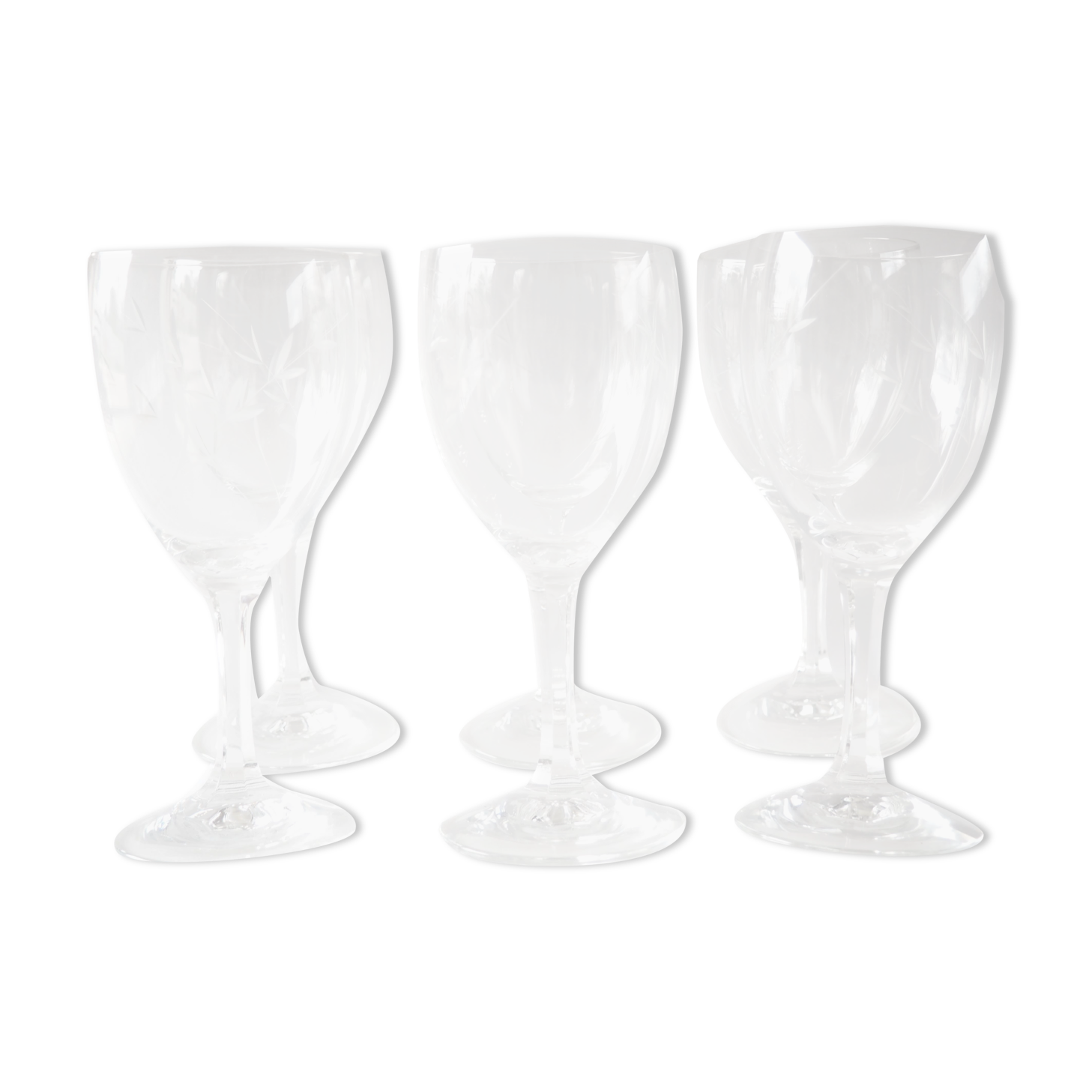 Set of 6 cut glasses