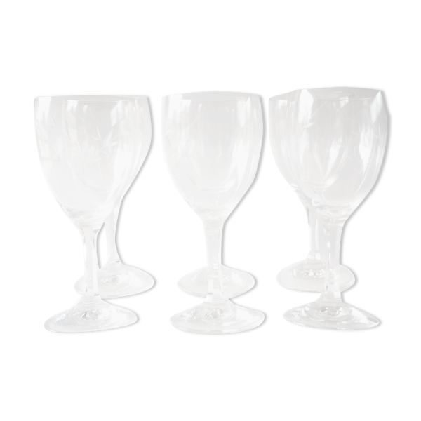 Lot de 6 verres ciselés