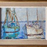 Painting signed René Leforestier and frame