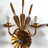 Pair of wall lights with ears of wheat decor